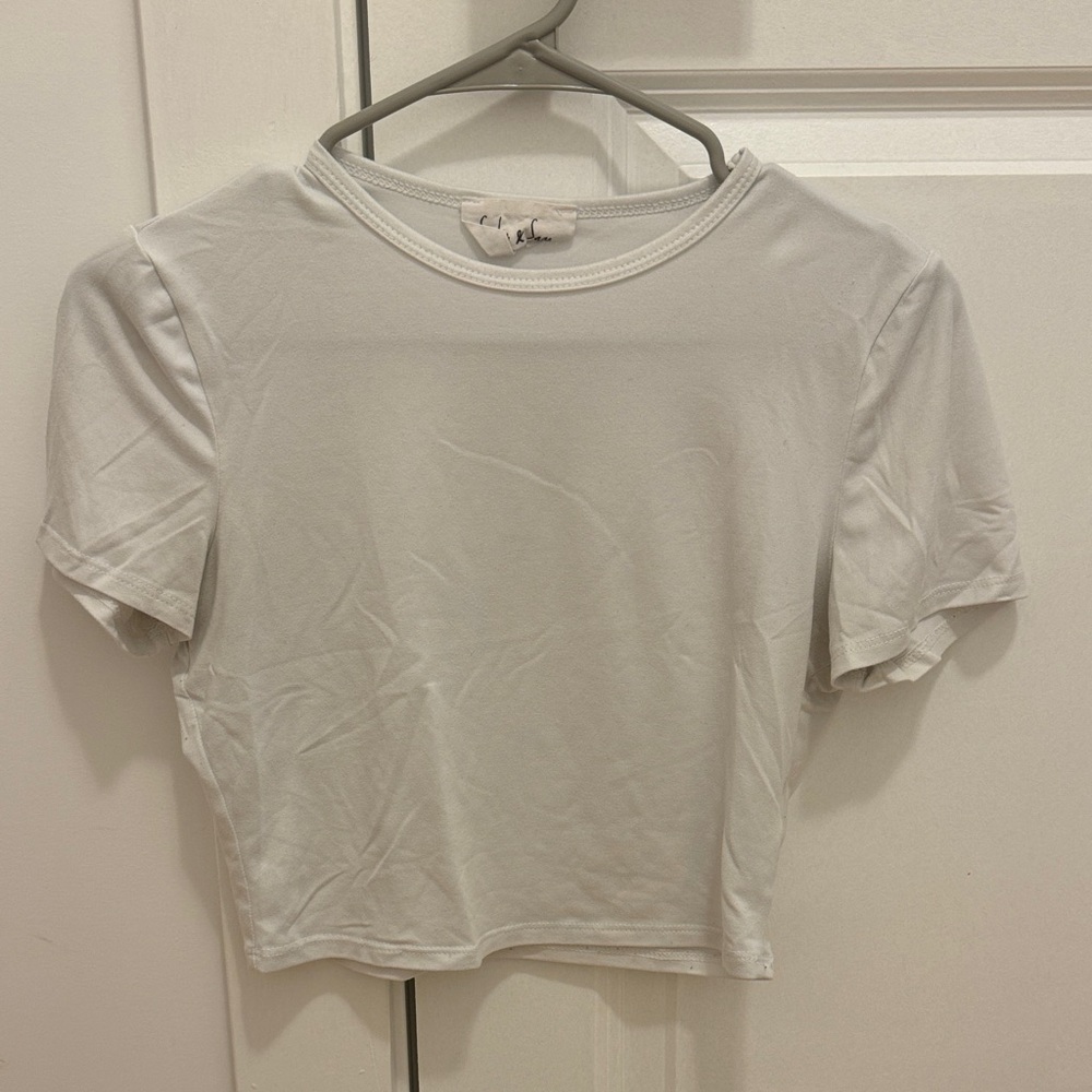 Sadie & Sage White Crop Top